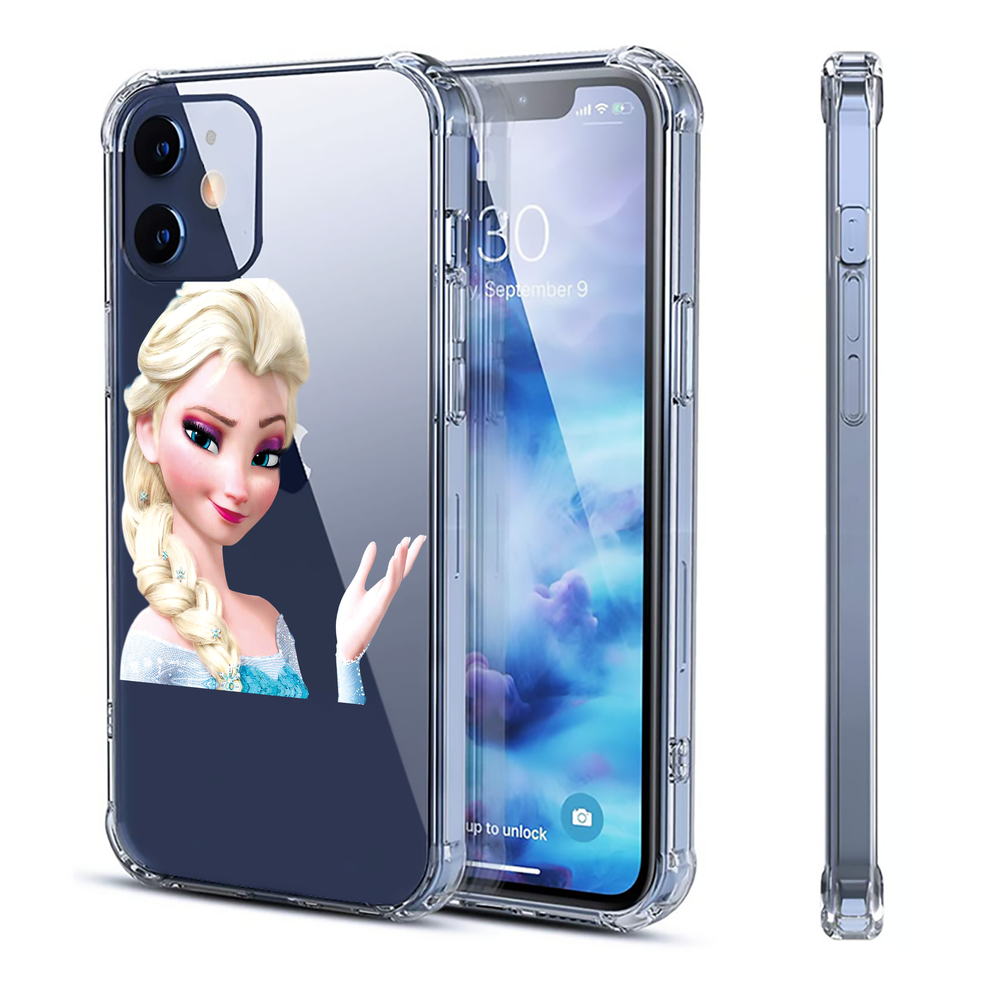 （画像用） アナと雪の女王 アンナ エルサ Frozen Anna Elsa 【iPhone 12シリーズ対応】透明スマホケース（クリアソフトケース）